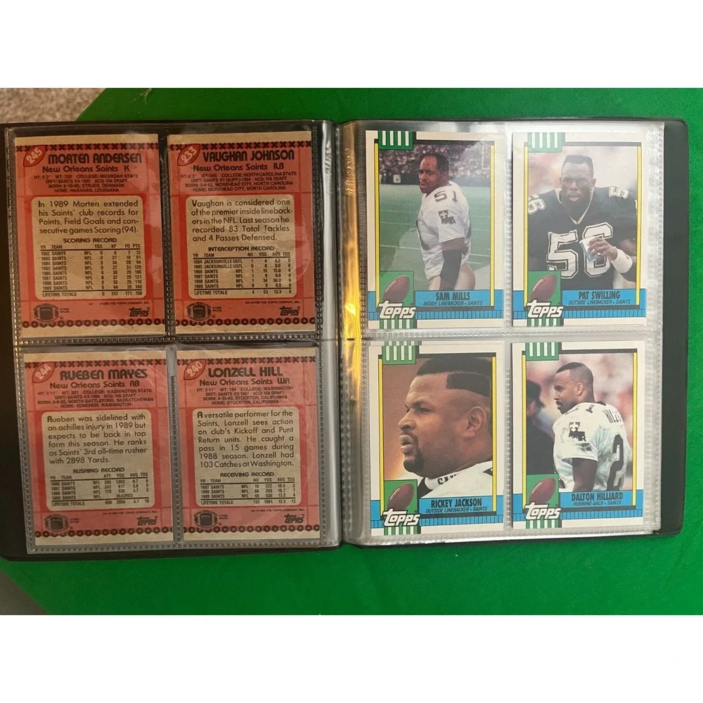 New Orleans Saints 1990 Topps Team Set with‎ 40 card collector album.